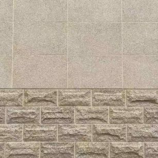 邢台 黄金麻自然面蘑菇石配荔枝面干挂