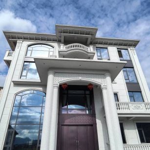 邢台白麻别墅外墙干挂石材效果示例