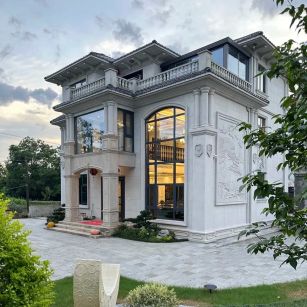 邢台 白麻花岗岩私人别墅干挂石材豪华定制