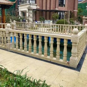 邢台黄金麻花岗岩石材栏杆，扶手，将军柱，花瓶柱