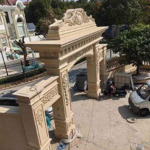 邢台 黄金麻荔枝面花岗岩别墅门楼