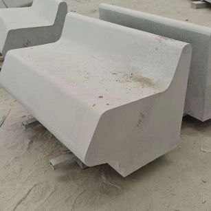 邢台 芝麻白花岗岩异形坐凳，石凳