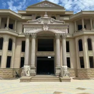 邢台 黄金麻别墅外墙干挂，大柱，大象，蘑菇石，雕花板