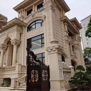 邢台 黄金麻花岗岩别墅外墙干挂效果展示