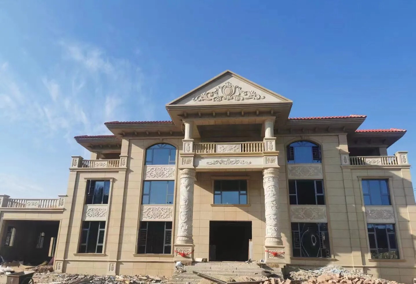 邢台 黄金麻花岗岩别墅外墙干挂