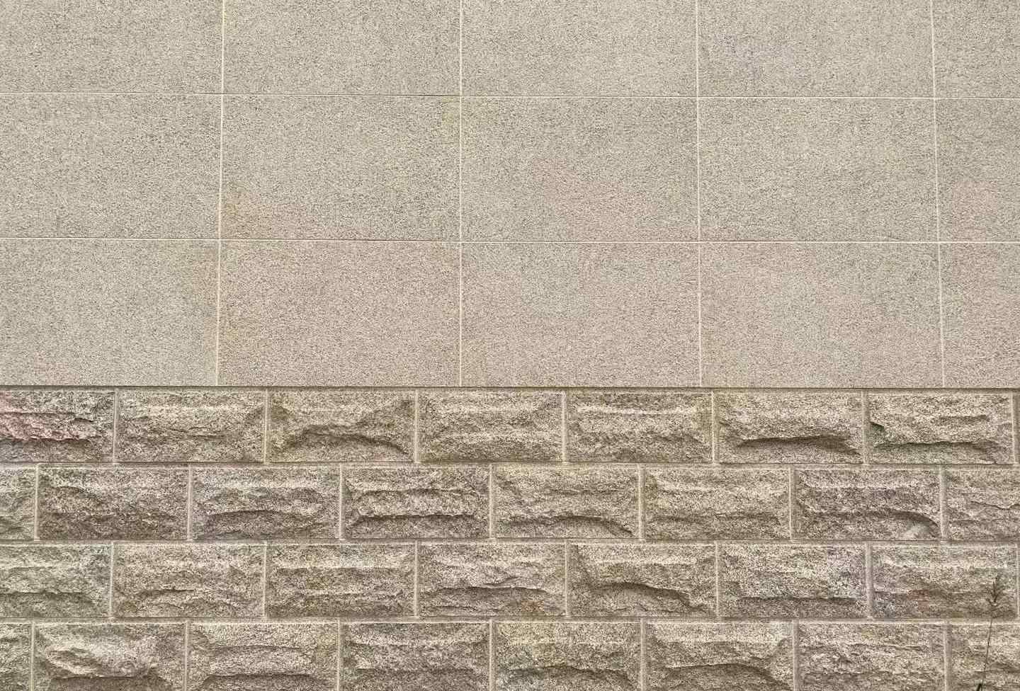 邢台 黄金麻自然面蘑菇石配荔枝面干挂