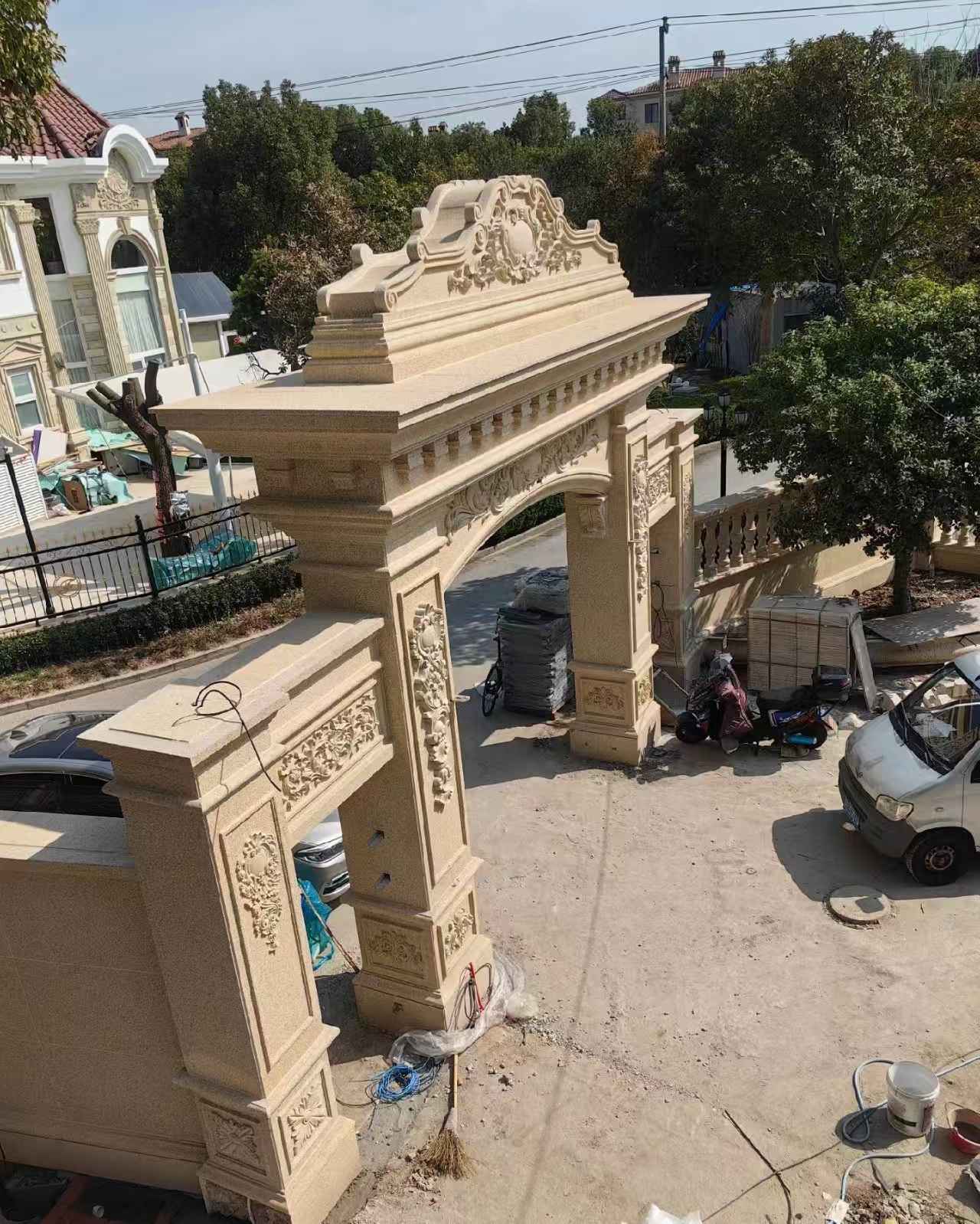 邢台 黄金麻荔枝面花岗岩别墅门楼